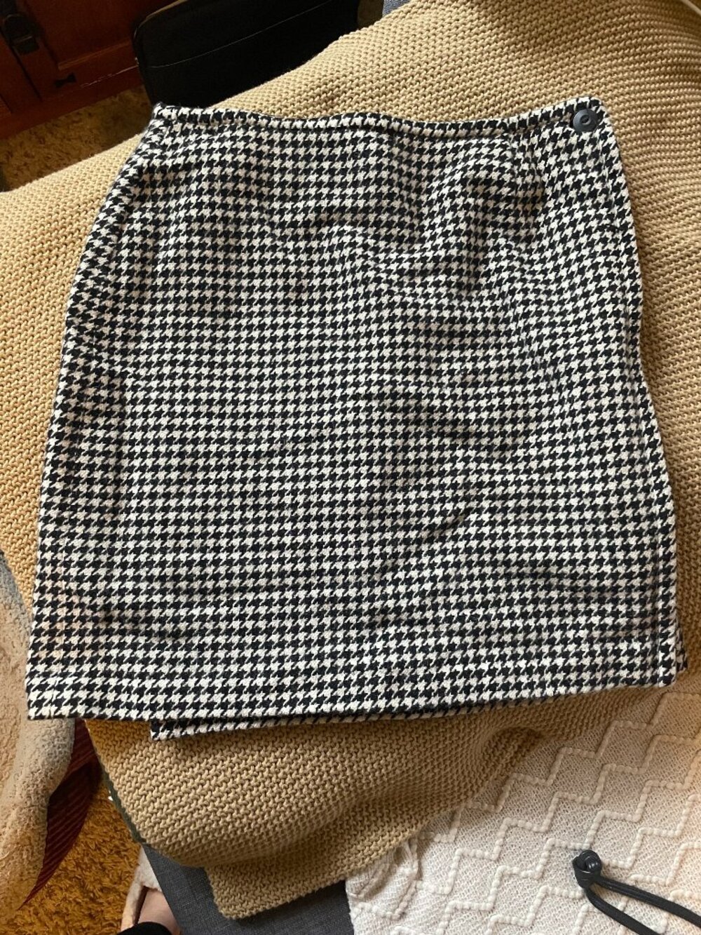 Vintage Wool Houndstooth Skirt